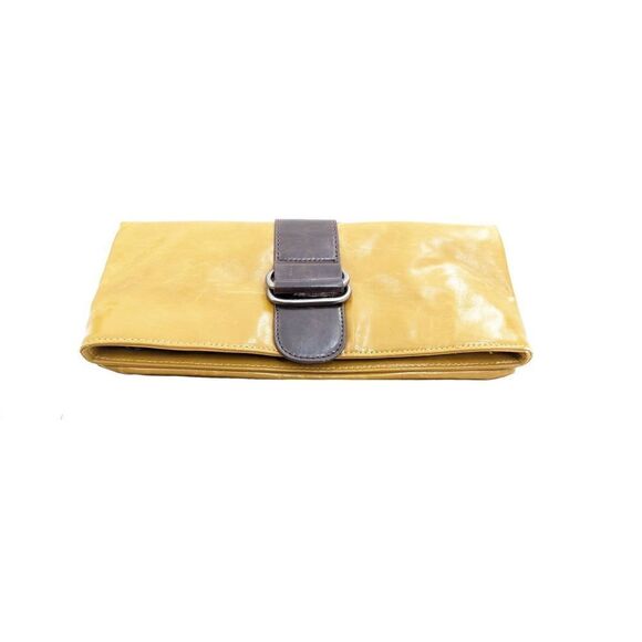 Shiraleah Women Yellow Fold-over Zippered Clutch Bag Size 5" H X 11" L - Picture 4 of 13